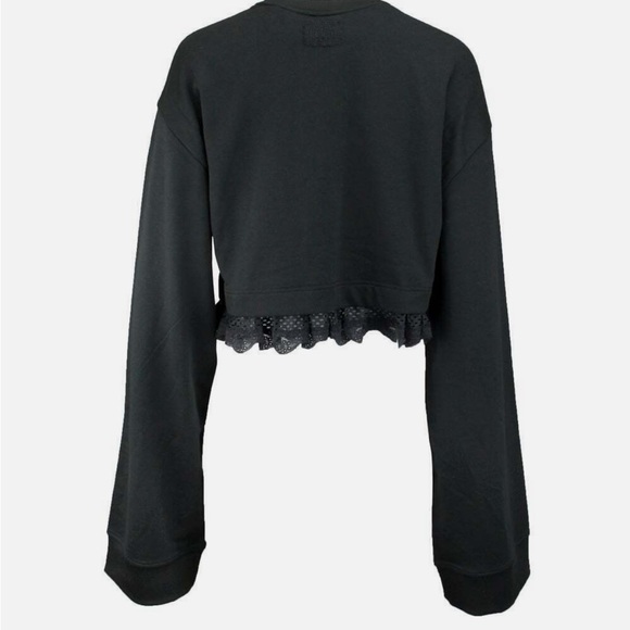 NWT Medium puma fenty by rihanna cropped black jersey with lace - Picture 2 of 4